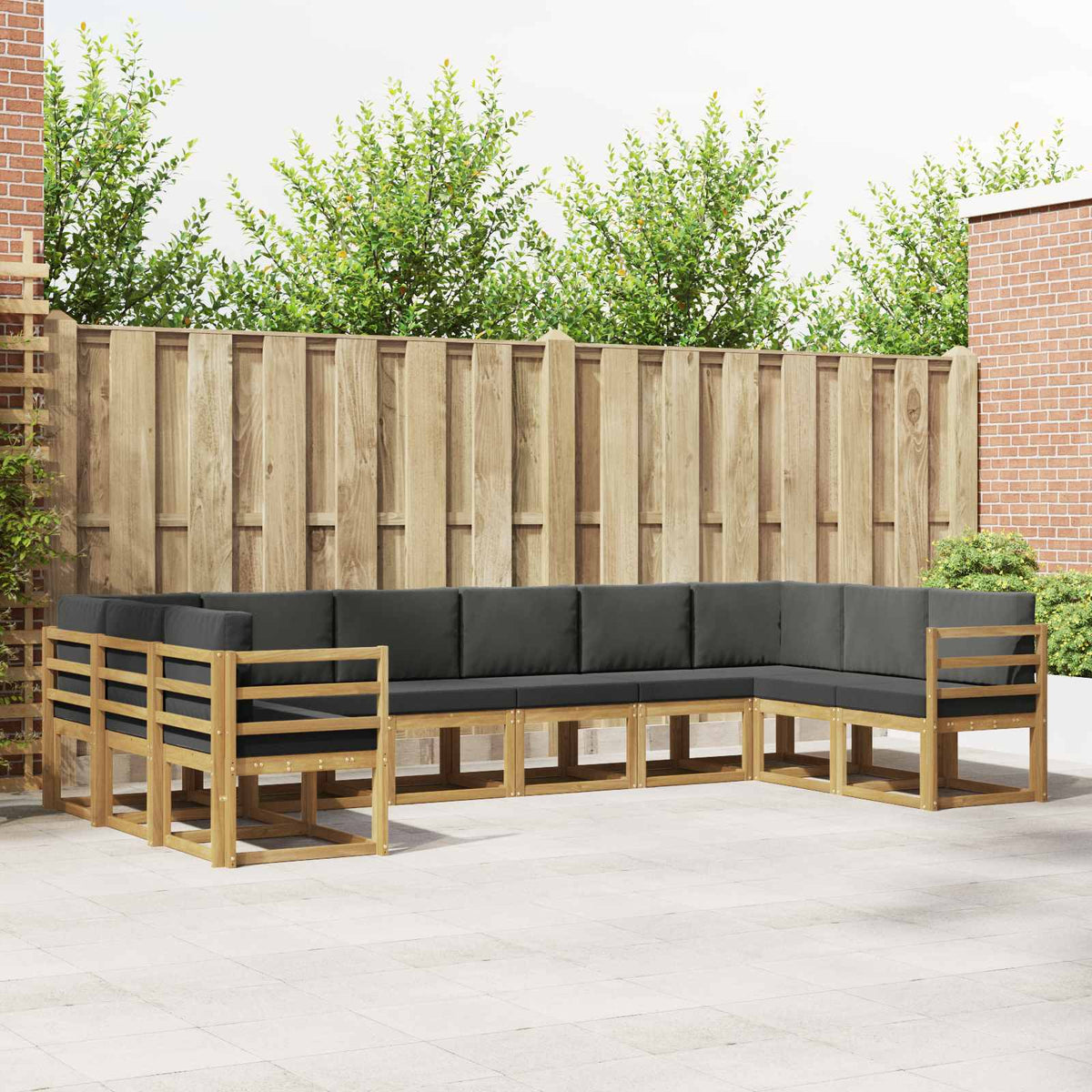 Buiten bankenset met kussen 10 pcs Wit en antracietkleurig is nu te koop bij PeponiXL, paradijselijk wonen!