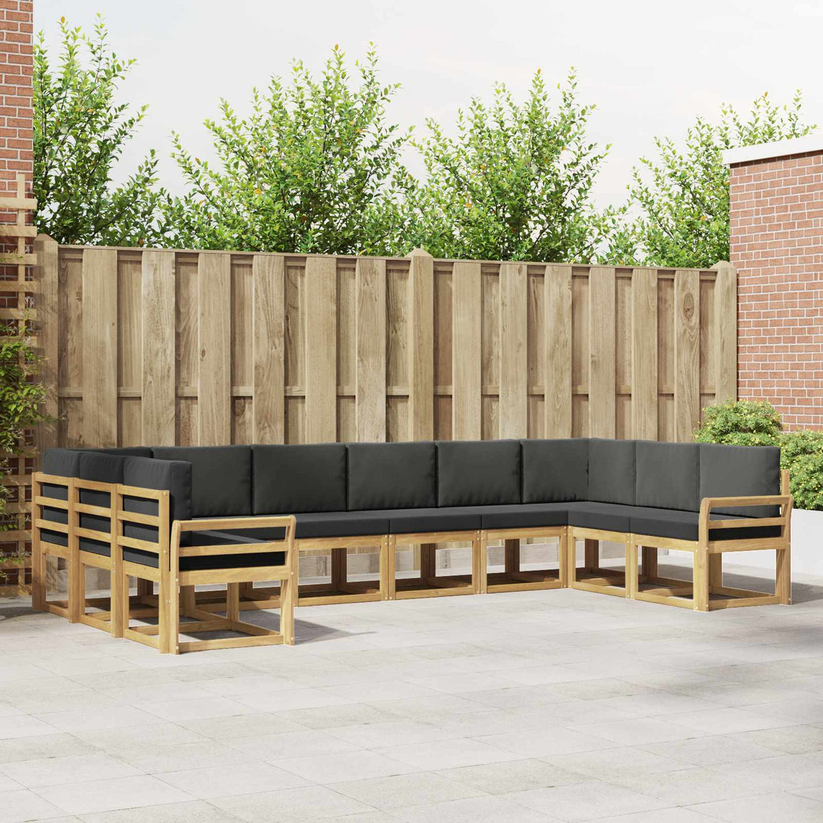 Buiten bankenset met kussen 10 pcs Wit en antracietkleurig is nu te koop bij PeponiXL, paradijselijk wonen!