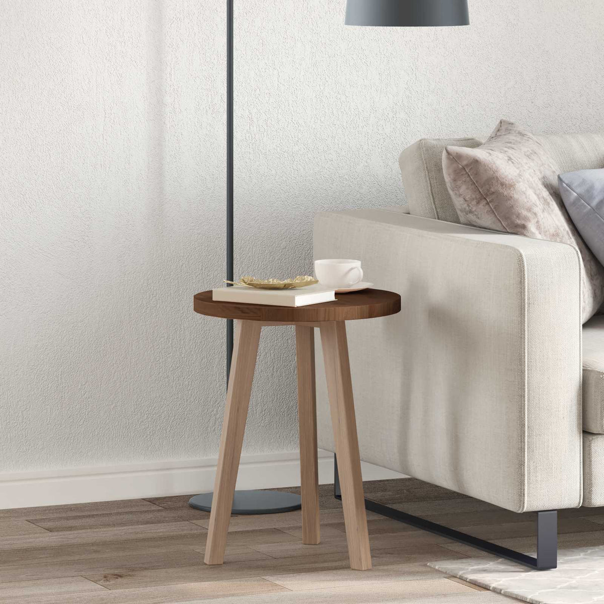 Tafelblad Licht Bruin Ø 40 x 2,5 cm Massief Eikenhout is nu te koop bij PeponiXL, paradijselijk wonen!