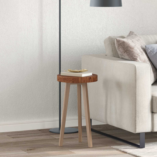 Tafelblad Licht Bruin Ø 30 x 4 cm Massief Eikenhout is nu te koop bij PeponiXL, paradijselijk wonen!