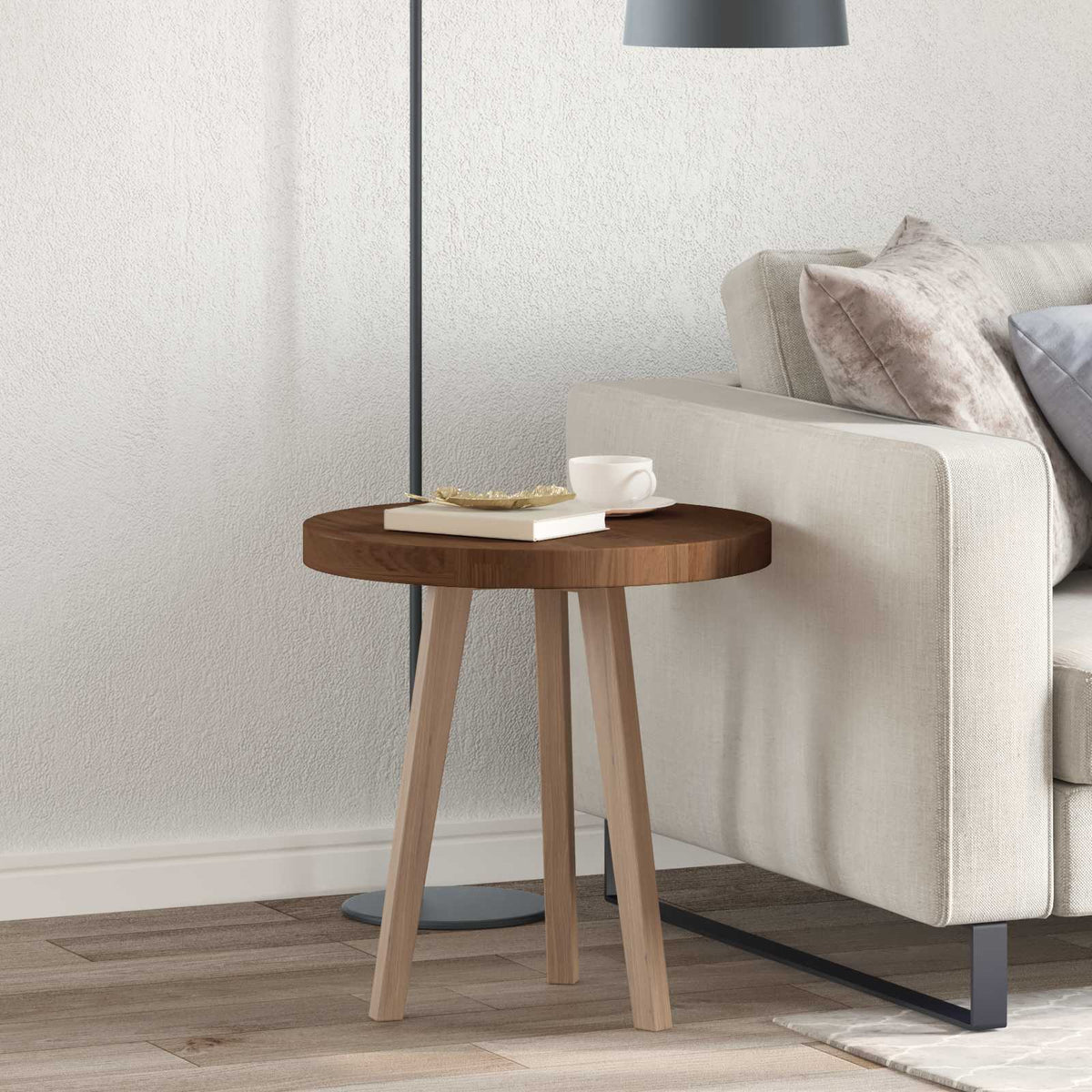 Tafelblad Licht Bruin Ø 50 x 4 cm Massief Eikenhout is nu te koop bij PeponiXL, paradijselijk wonen!