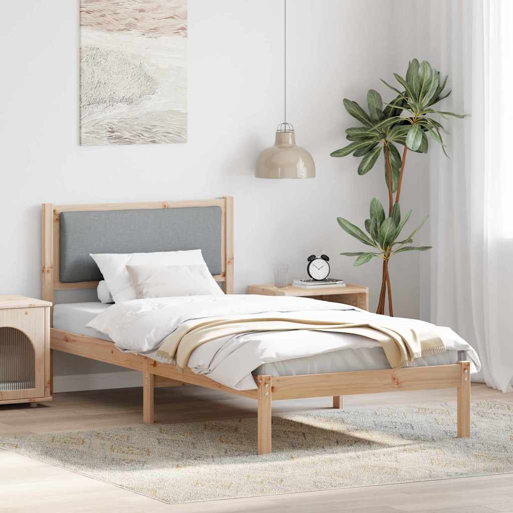 Bedframe Lichtgrijs 90 x 200 cm Massief grenenhout is nu te koop bij PeponiXL, paradijselijk wonen!