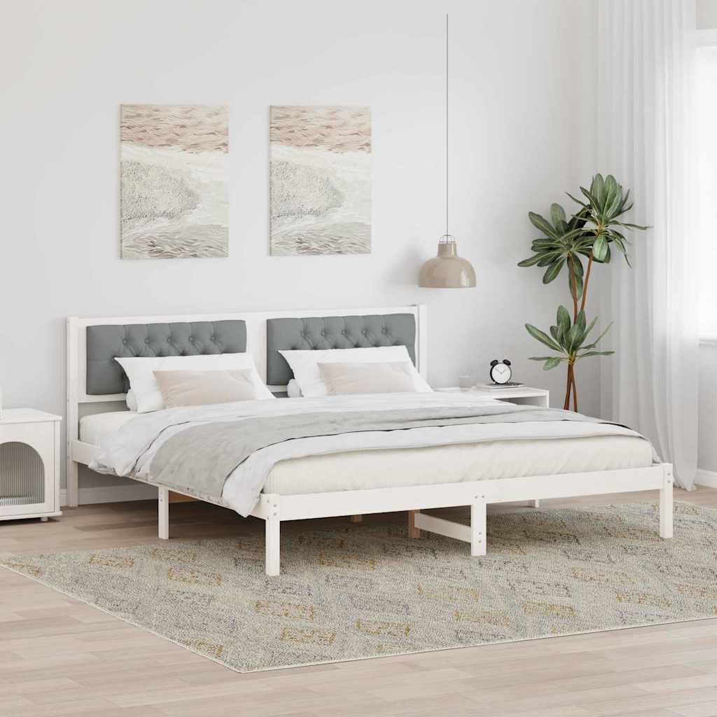 Bedframe Lichtgrijs 160 x 200 cm Massief grenenhout is nu te koop bij PeponiXL, paradijselijk wonen!