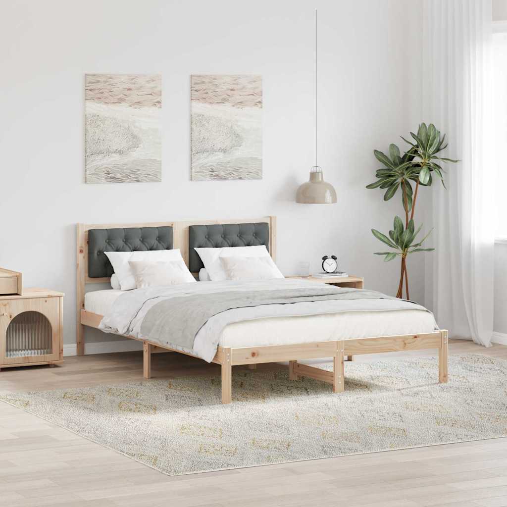 Bedframe Donkergrijs 140 x 200 cm Massief grenenhout is nu te koop bij PeponiXL, paradijselijk wonen!