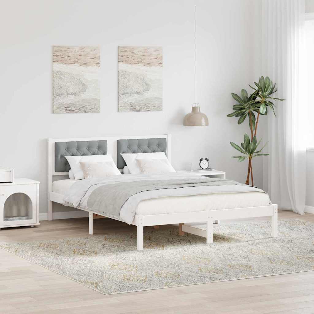 Bedframe Lichtgrijs 140 x 190 cm Massief grenenhout is nu te koop bij PeponiXL, paradijselijk wonen!