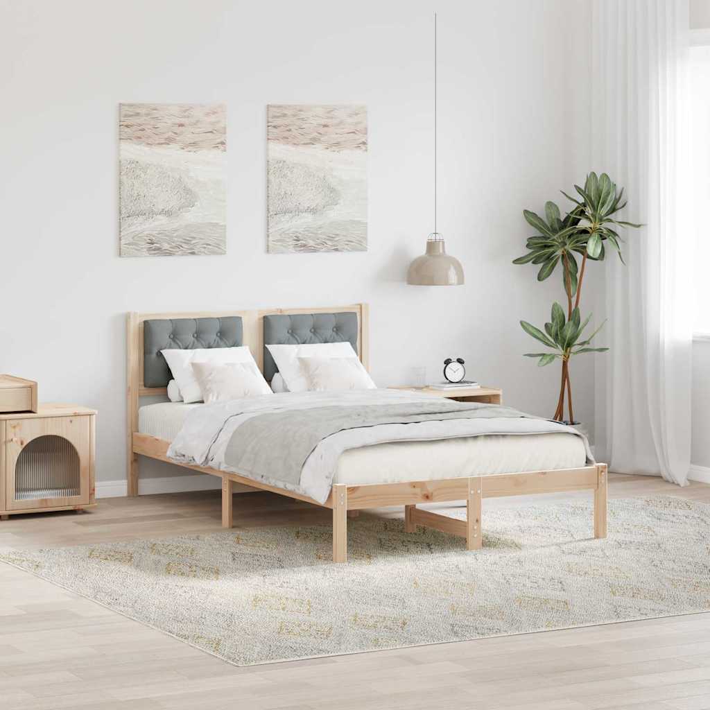 Bedframe Lichtgrijs 135 x 190 cm Massief grenenhout is nu te koop bij PeponiXL, paradijselijk wonen!