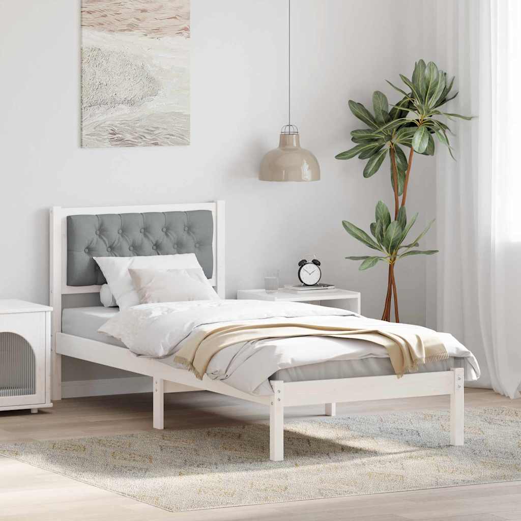 Bedframe Lichtgrijs 90 x 200 cm Massief grenenhout is nu te koop bij PeponiXL, paradijselijk wonen!