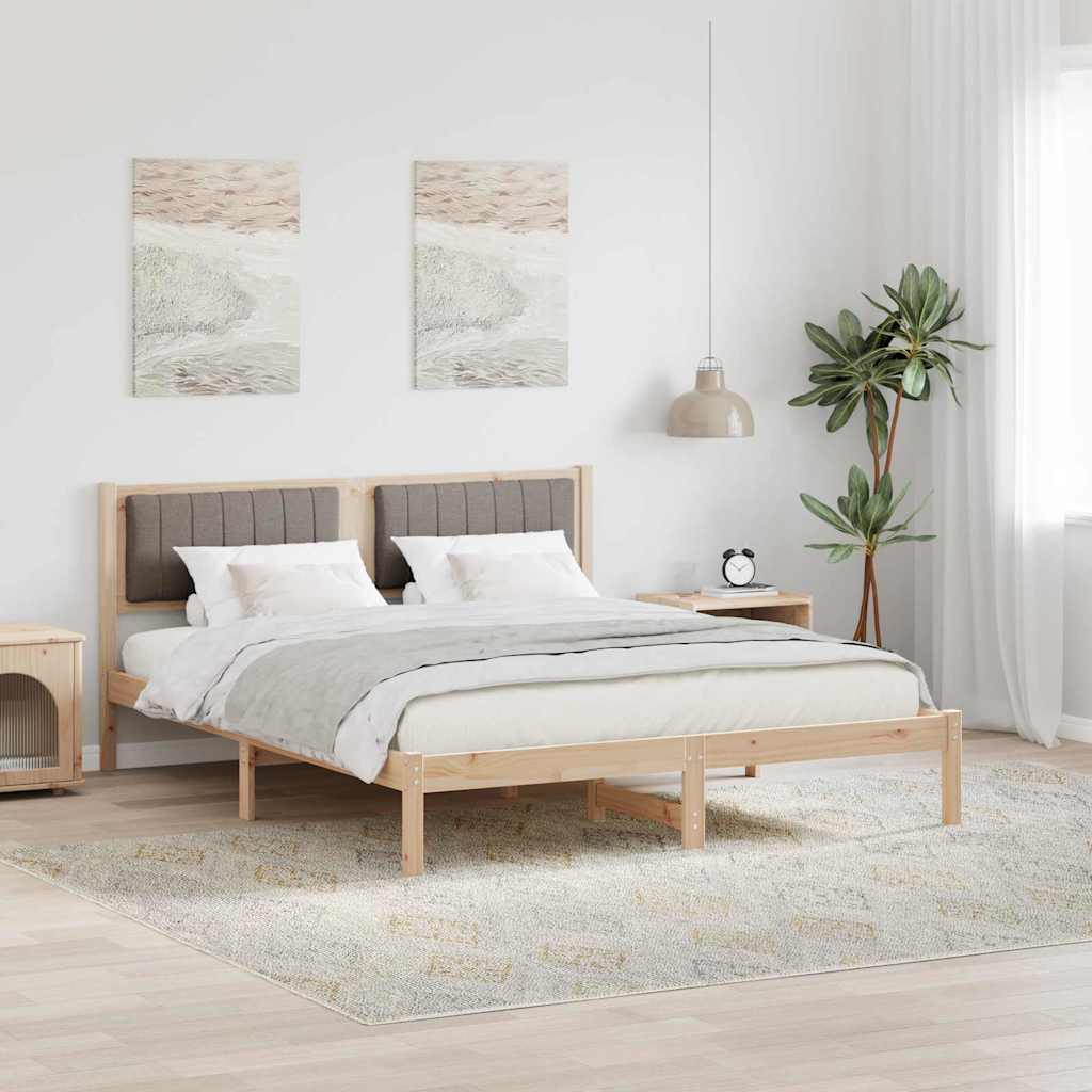 Bedframe met Gevoerd Hoofdgedeelte Taupe 160 x 200 cm is nu te koop bij PeponiXL, paradijselijk wonen!