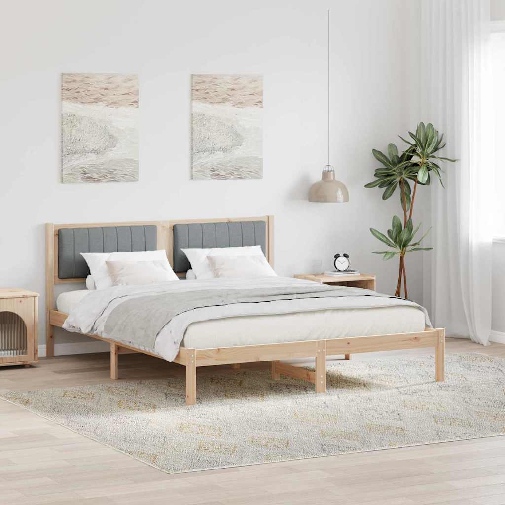 Bedframe met Gevoerd Hoofdgedeelte Lichtgrijs 150 x 200 cm is nu te koop bij PeponiXL, paradijselijk wonen!