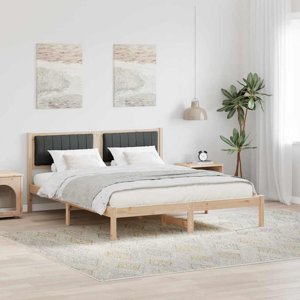 Bedframe met Gevoerd Hoofdgedeelte Donkergrijs 150 x 200 cm is nu te koop bij PeponiXL, paradijselijk wonen!