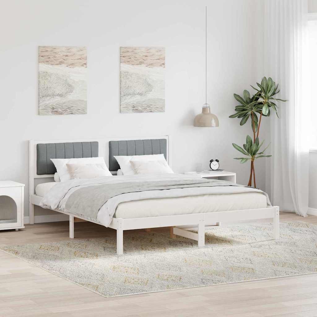 Bedframe met Gevoerd Hoofdgedeelte Lichtgrijs 150 x 200 cm is nu te koop bij PeponiXL, paradijselijk wonen!