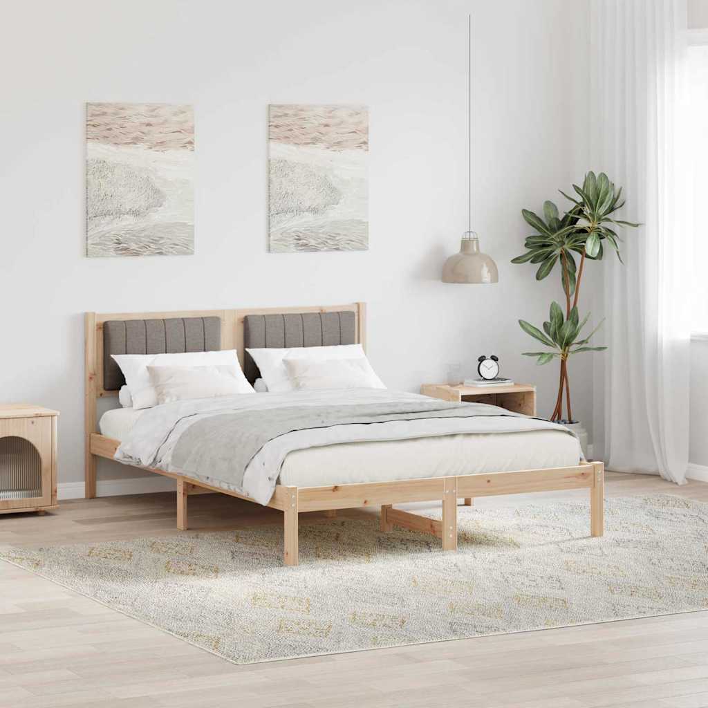 Bedframe met Gevoerd Hoofdgedeelte Taupe 140 x 200 cm is nu te koop bij PeponiXL, paradijselijk wonen!
