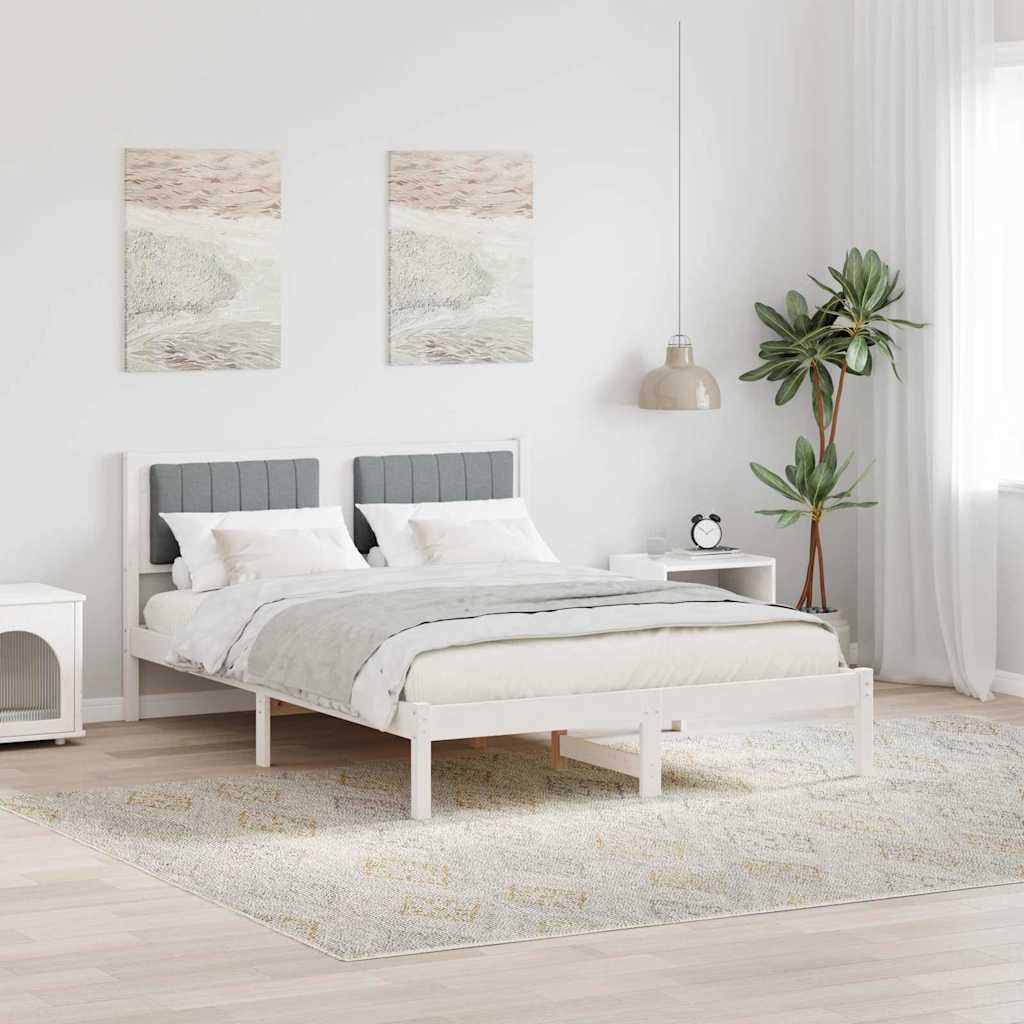 Bedframe met Gevoerd Hoofdgedeelte Lichtgrijs 140 x 200 cm is nu te koop bij PeponiXL, paradijselijk wonen!