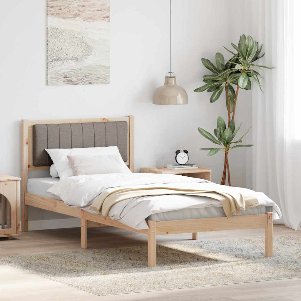 Bedframe met Gevoerd Hoofdgedeelte Taupe 90 x 200 cm is nu te koop bij PeponiXL, paradijselijk wonen!
