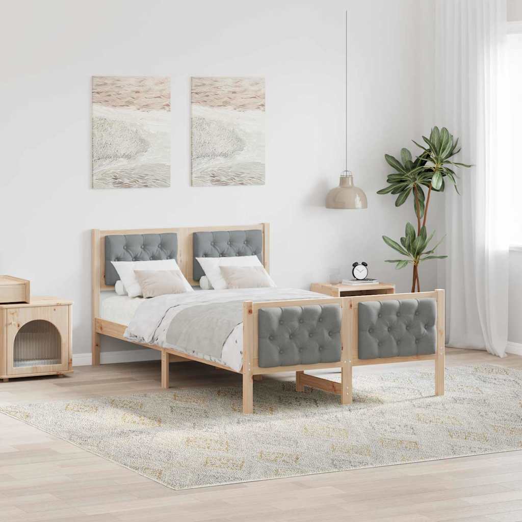Bedframe Lichtgrijs 120 x 200 cm Massief grenenhout is nu te koop bij PeponiXL, paradijselijk wonen!