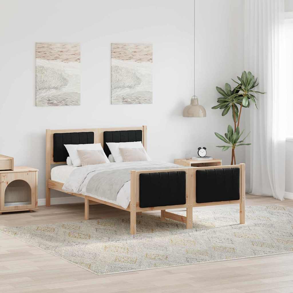 Bedframe Bruin en zwart 120 x 200 cm Massief grenenhout is nu te koop bij PeponiXL, paradijselijk wonen!