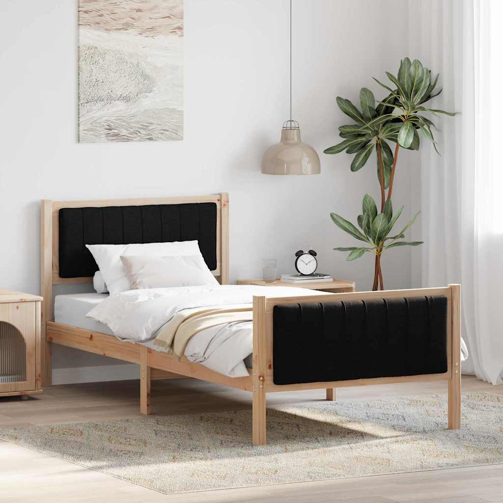 Bedframe Bruin en zwart 90 x 200 cm Massief grenenhout is nu te koop bij PeponiXL, paradijselijk wonen!