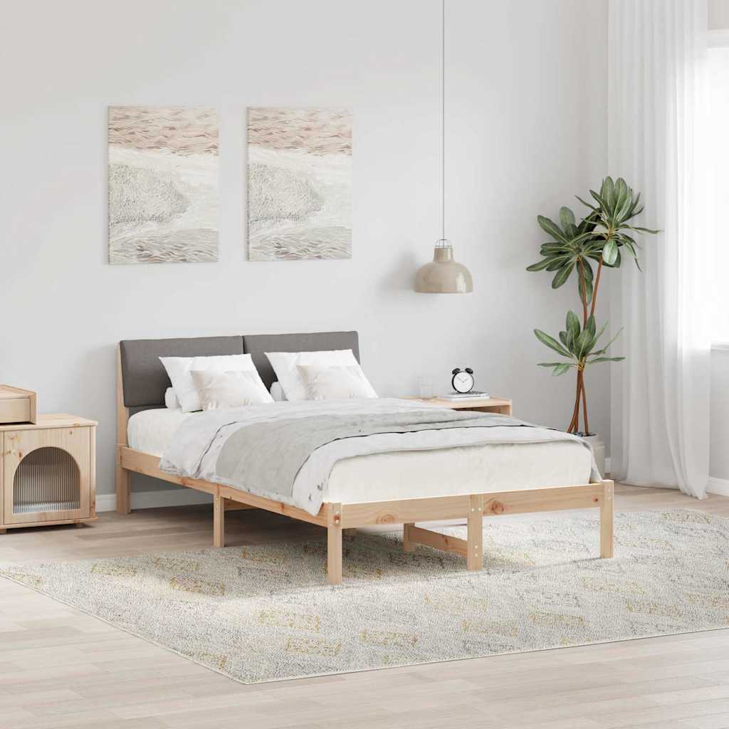 Bedframe Bruin en taupe 120 x 190 cm Massief grenenhout is nu te koop bij PeponiXL, paradijselijk wonen!
