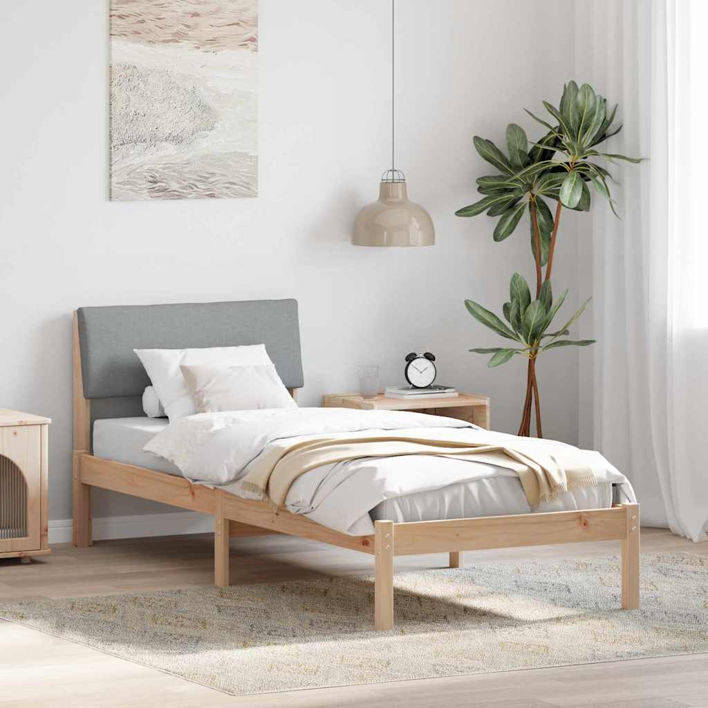 Bedframe Bruin en lichtgrijs 80 x 200 cm Massief grenenhout is nu te koop bij PeponiXL, paradijselijk wonen!