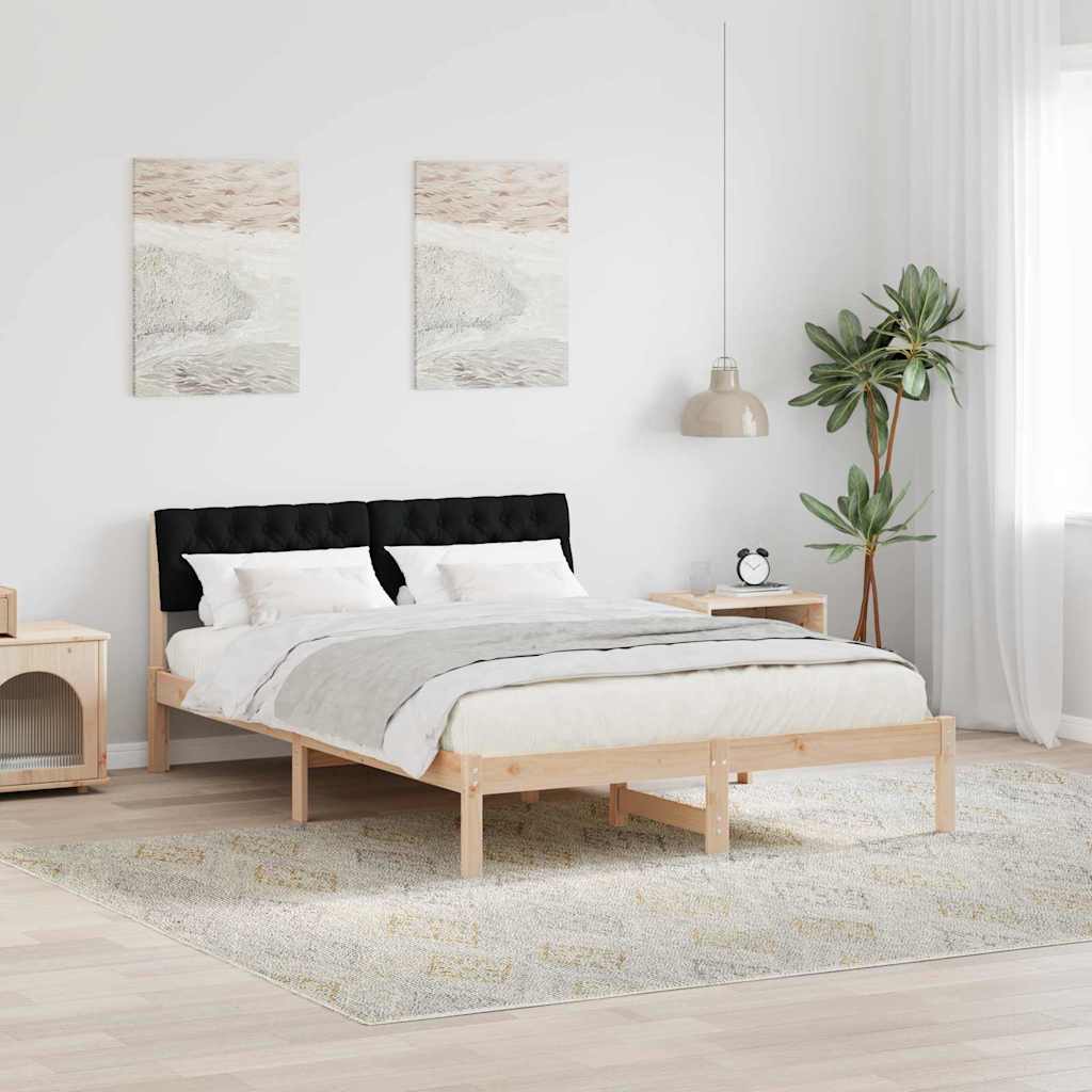 Bedframe Bruin en zwart 135 x 190 cm Massief grenenhout is nu te koop bij PeponiXL, paradijselijk wonen!