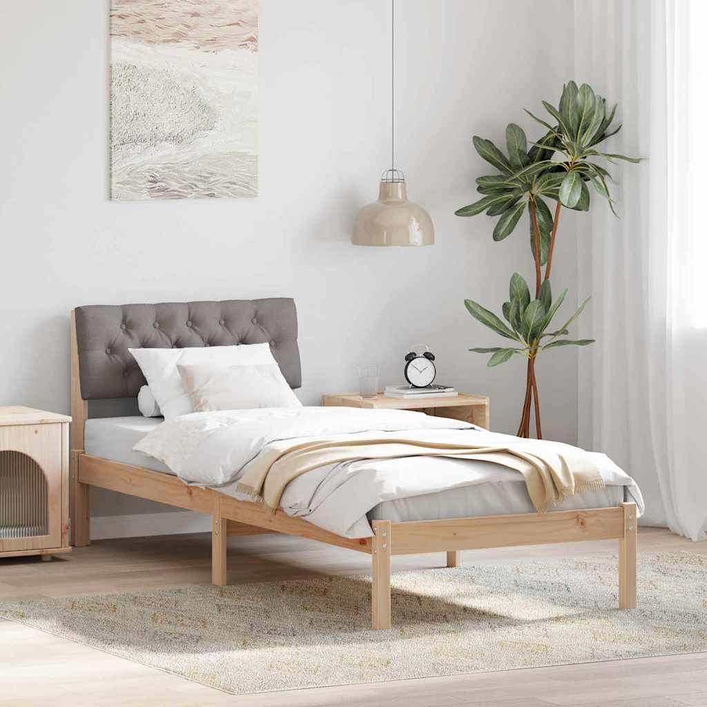 Bedframe Bruin en taupe 80 x 200 cm Massief grenenhout is nu te koop bij PeponiXL, paradijselijk wonen!