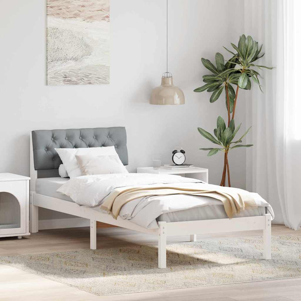 Bedframe Wit en lichtgrijs 80 x 200 cm Massief grenenhout is nu te koop bij PeponiXL, paradijselijk wonen!