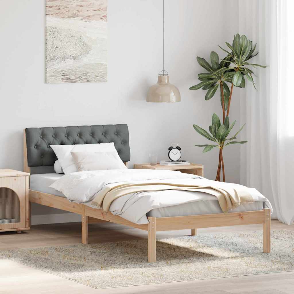 Bedframe Bruin en donkergrijs 90 x 190 cm Massief grenenhout is nu te koop bij PeponiXL, paradijselijk wonen!