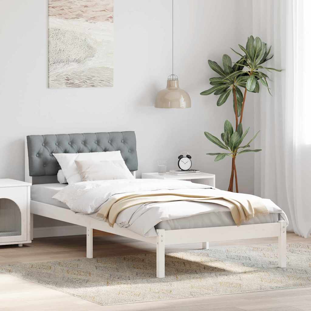 Bedframe Wit en lichtgrijs 90 x 190 cm Massief grenenhout is nu te koop bij PeponiXL, paradijselijk wonen!