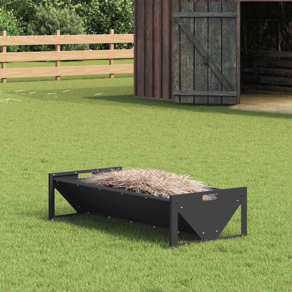 Voederbak voor vee Zwart 108 x 50 x 28 cm Koudgewalst Staal is nu te koop bij PeponiXL, paradijselijk wonen!