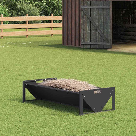 Voederbak voor vee Zwart 108 x 50 x 28 cm Koudgewalst Staal is nu te koop bij PeponiXL, paradijselijk wonen!