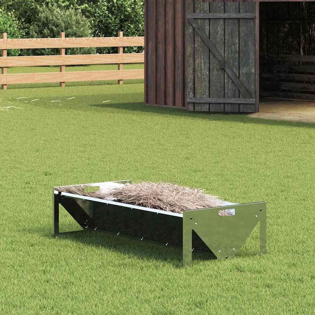 Voederbak voor vee Zilver 108 x 50 x 28 cm Gegalvaniseerd staal is nu te koop bij PeponiXL, paradijselijk wonen!