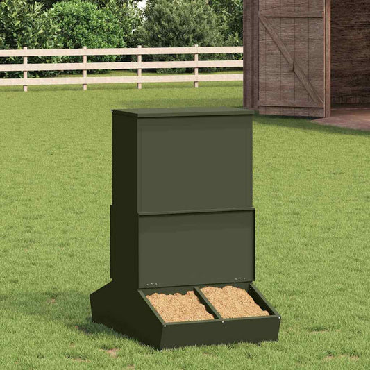 Varkensvoeder Olijf Groen 82 x 51 x 91,5 cm Koudgewalst Staal is nu te koop bij PeponiXL, paradijselijk wonen!