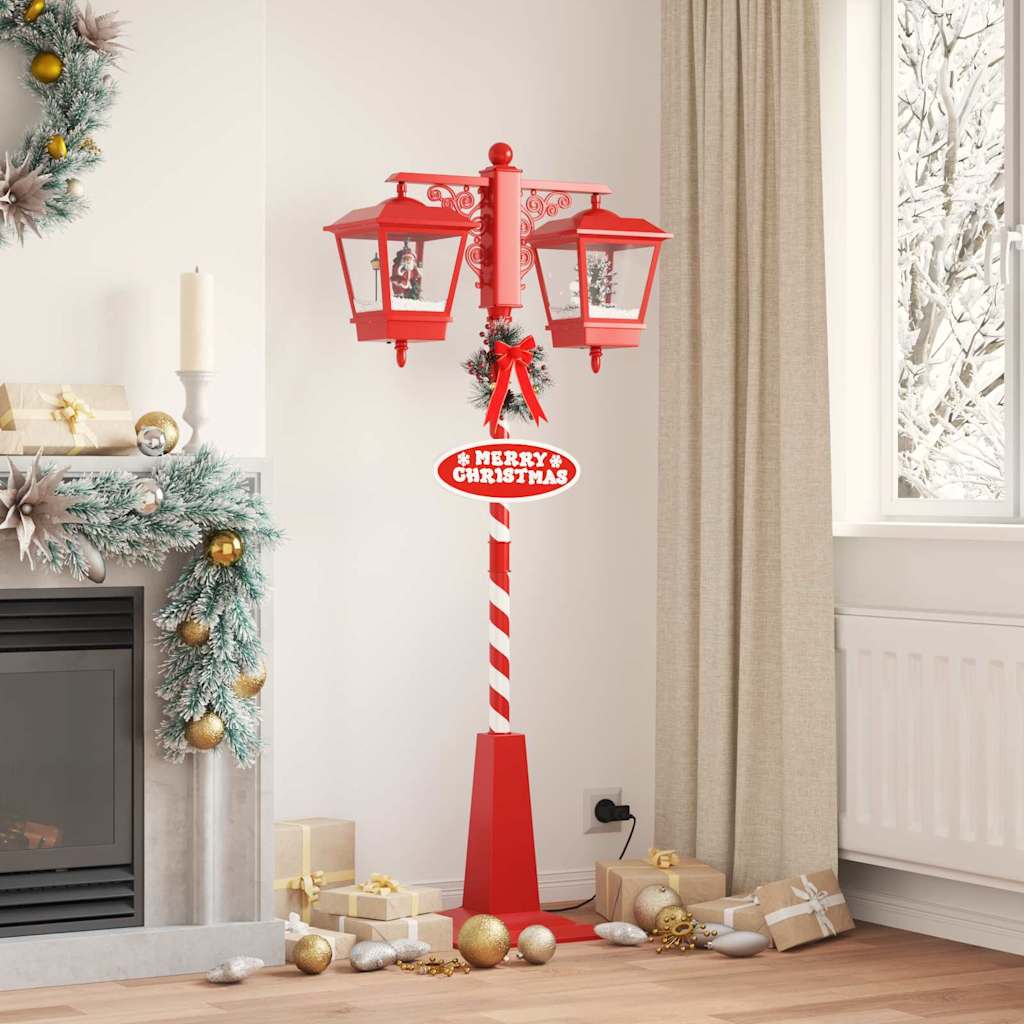 vidaXL Kerststraatlamp met 2 lantaarns Rood 40,5 x 80 x 188 cm