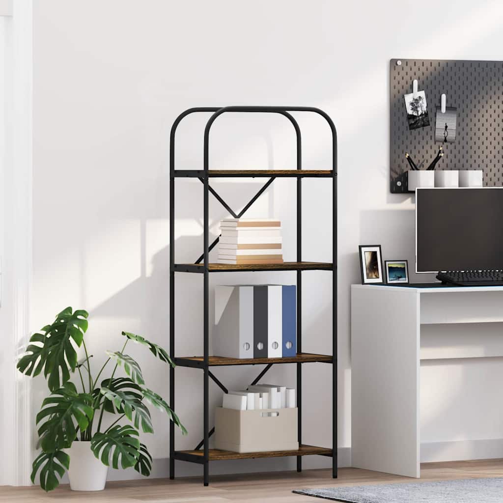 Boekenkast Gerookt eiken 60 x 30 x 146 cm Bewerkt hout is nu te koop bij PeponiXL, paradijselijk wonen!