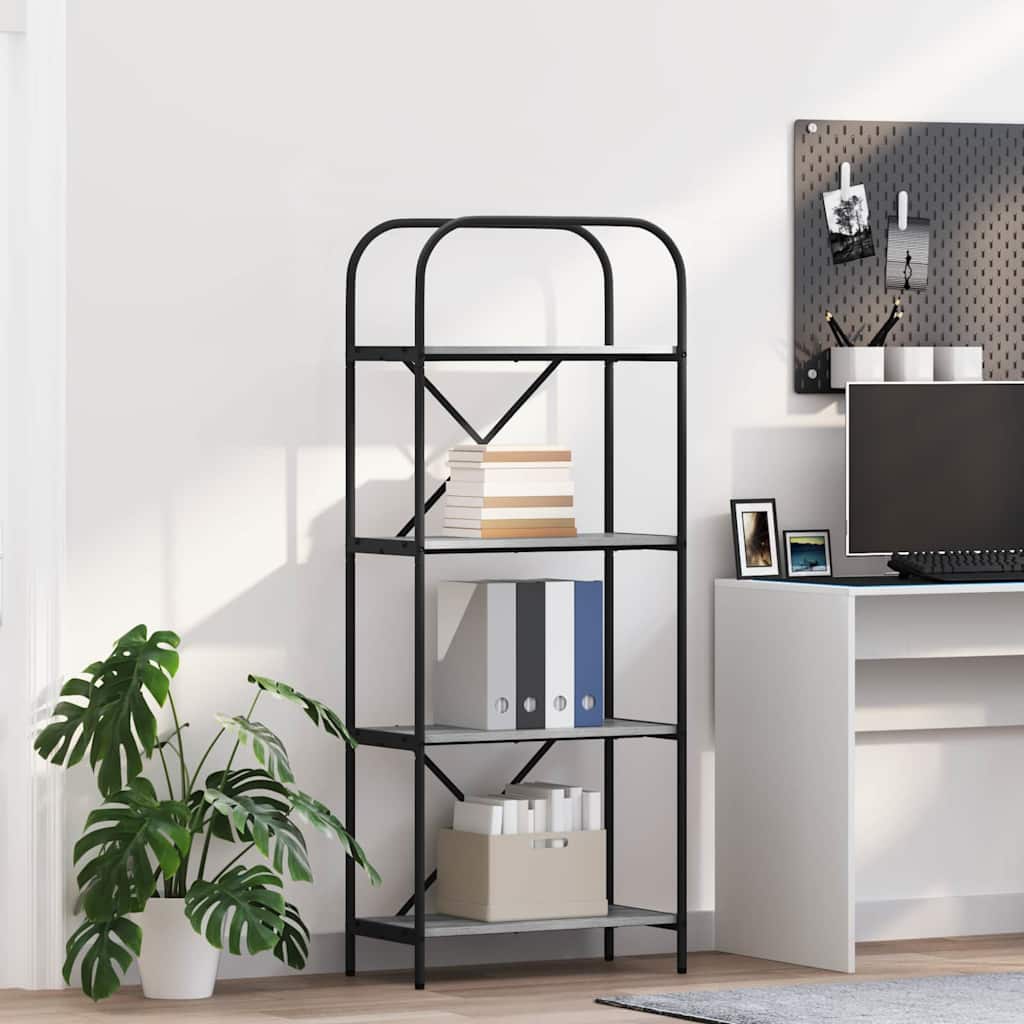 Boekenkast Grijs Sonoma 60 x 30 x 146 cm Bewerkt hout is nu te koop bij PeponiXL, paradijselijk wonen!