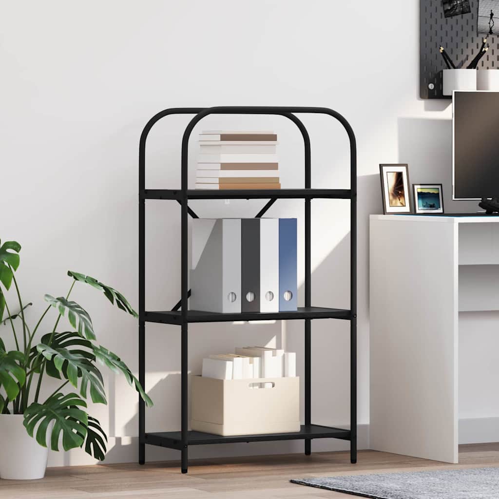 Boekenkast Zwart Eiken 60 x 30 x 109 cm Bewerkt hout is nu te koop bij PeponiXL, paradijselijk wonen!