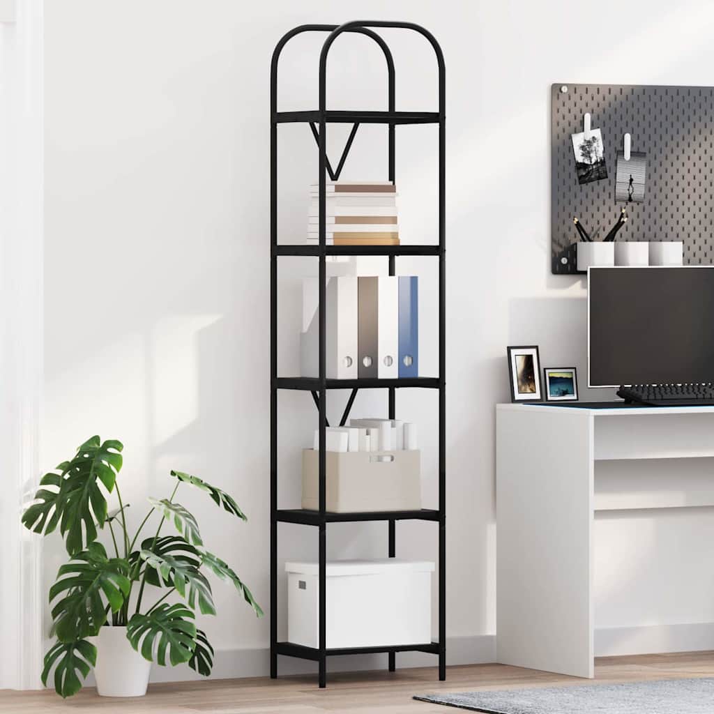 Boekenkast Zwart Eiken 40 x 30 x 183 cm Bewerkt hout is nu te koop bij PeponiXL, paradijselijk wonen!