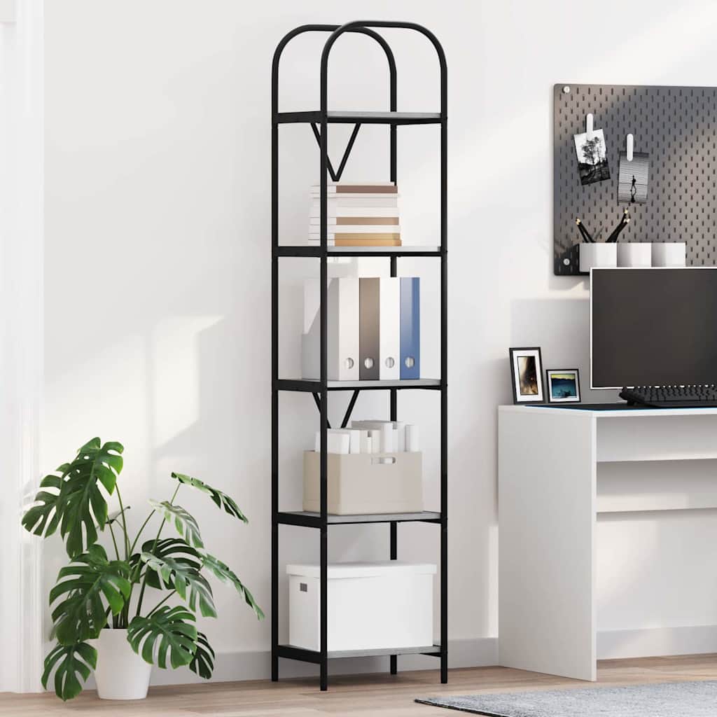 Boekenkast Grijs Sonoma 40 x 30 x 183 cm Bewerkt hout is nu te koop bij PeponiXL, paradijselijk wonen!