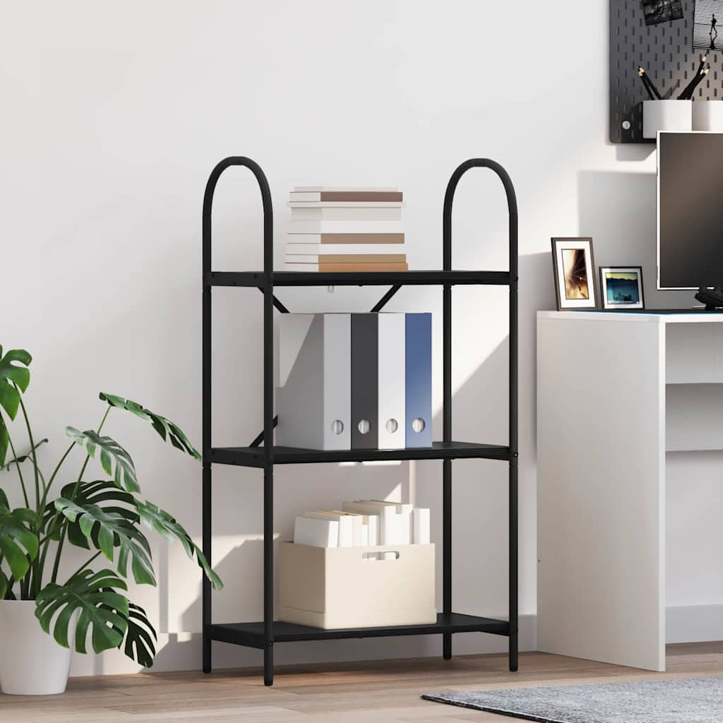 Boekenkast Zwart Eiken 60 x 30 x 109 cm Bewerkt hout is nu te koop bij PeponiXL, paradijselijk wonen!