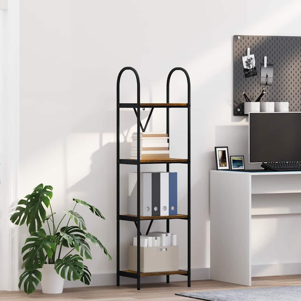 Boekenkast Gerookt eiken 40 x 30 x 146 cm Bewerkt hout is nu te koop bij PeponiXL, paradijselijk wonen!