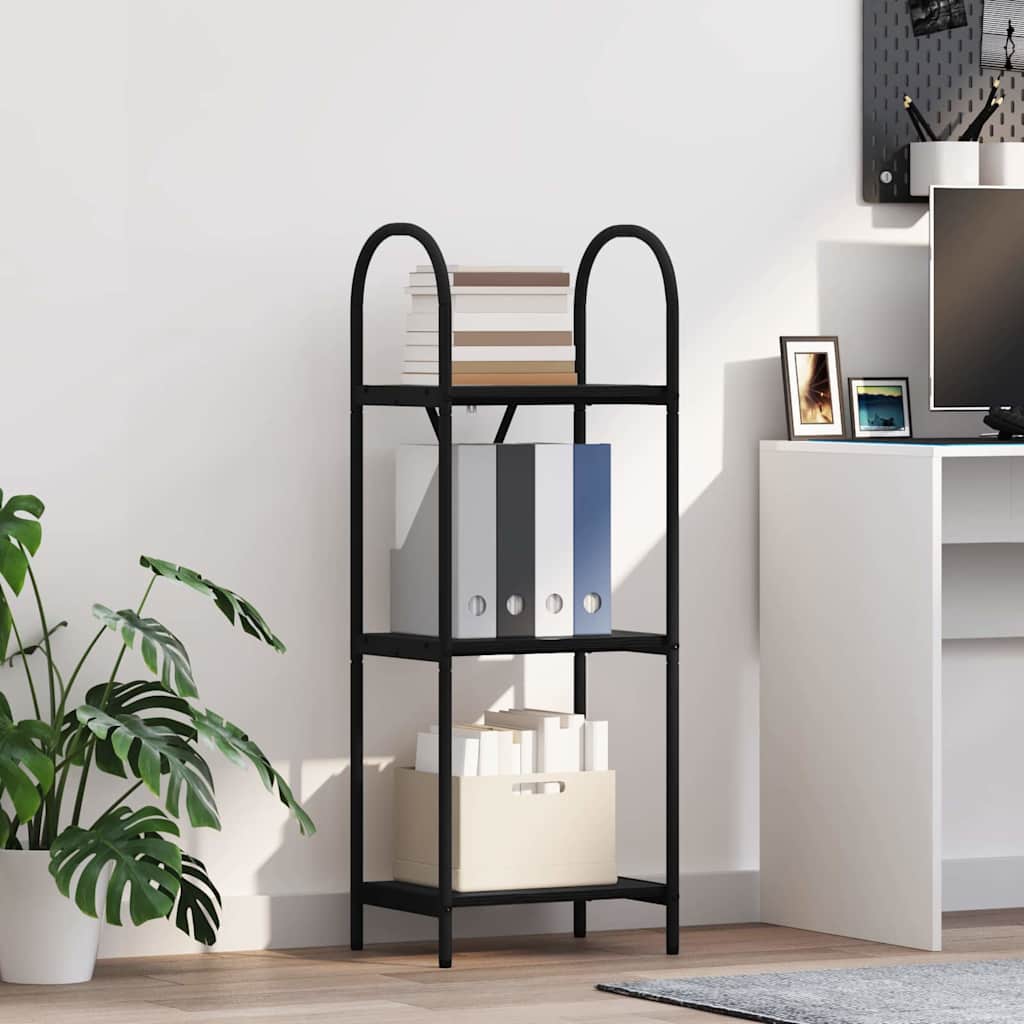 Boekenkast Zwart Eiken 40 x 30 x 109 cm Bewerkt hout is nu te koop bij PeponiXL, paradijselijk wonen!