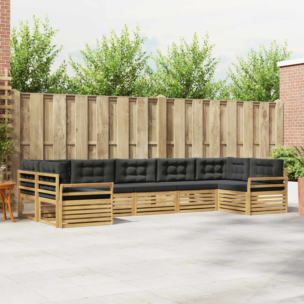 Buiten bankenset 7 pcs Wit en antracietkleurig is nu te koop bij PeponiXL, paradijselijk wonen!