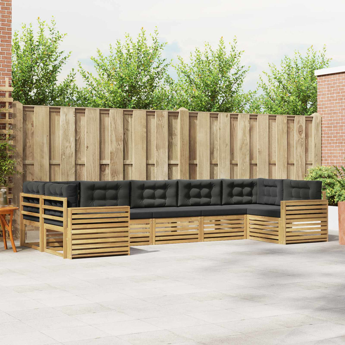 Buiten bankenset 7 pcs Wit en antracietkleurig is nu te koop bij PeponiXL, paradijselijk wonen!