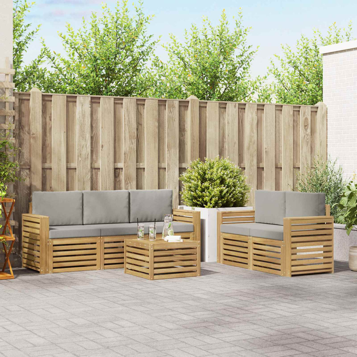 Sofa-Sets Massief Acaciahout is nu te koop bij PeponiXL, paradijselijk wonen!