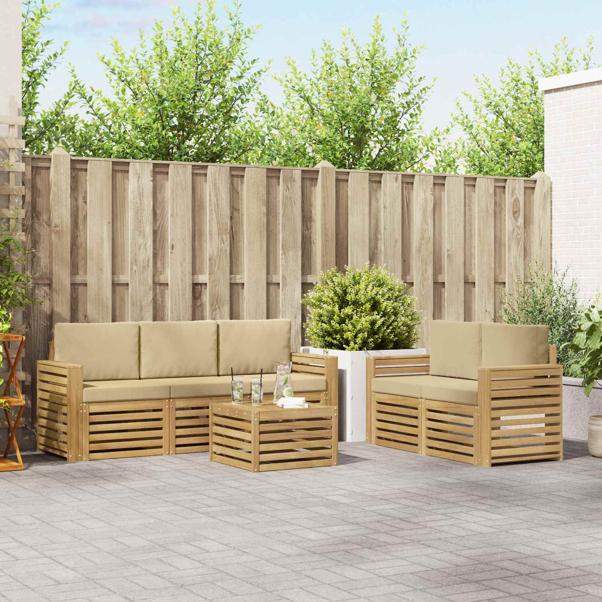 Sofa-Sets Massief Acaciahout is nu te koop bij PeponiXL, paradijselijk wonen!