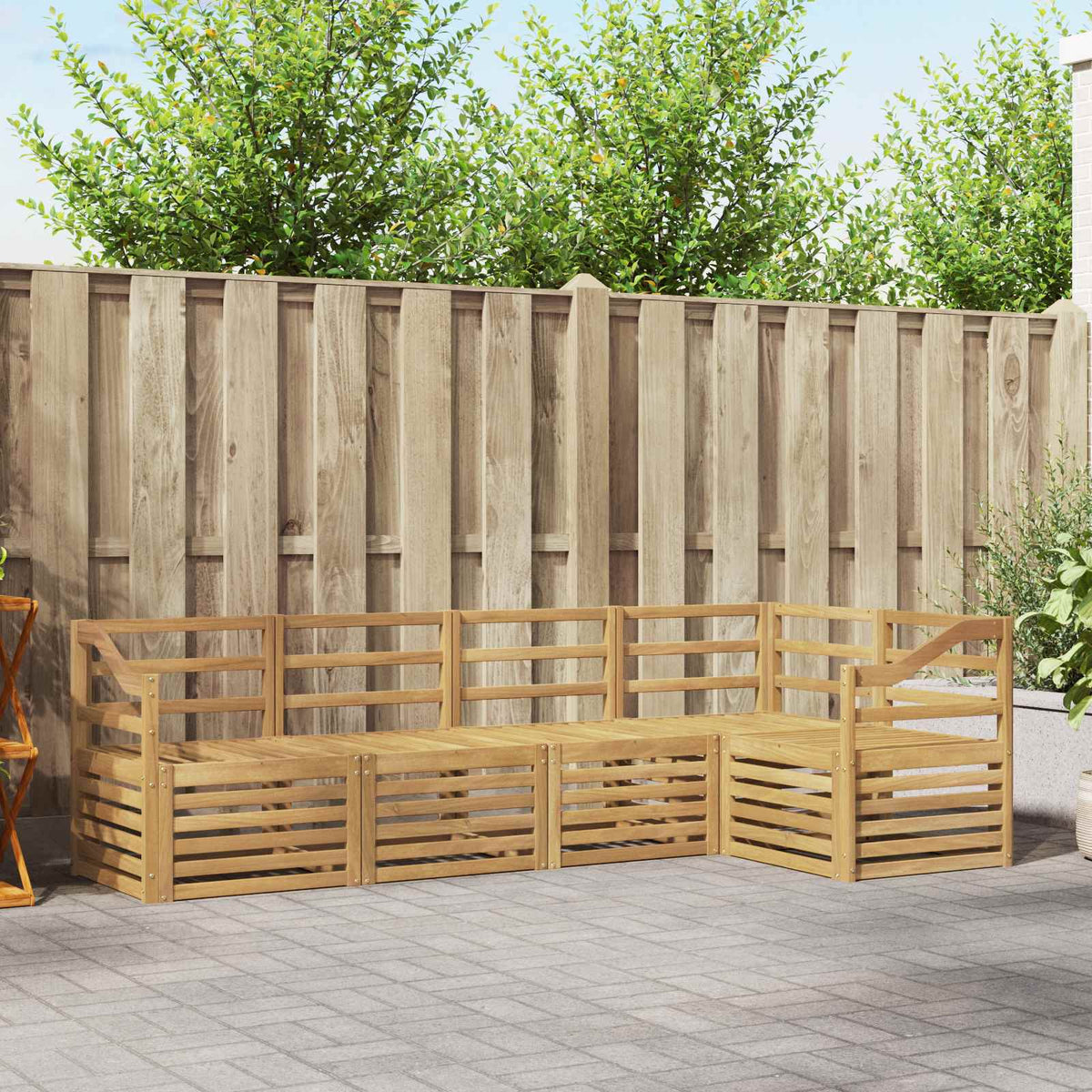 Buiten bankenset 5 pcs Wit 245 x 126,5 x 73 cm is nu te koop bij PeponiXL, paradijselijk wonen!