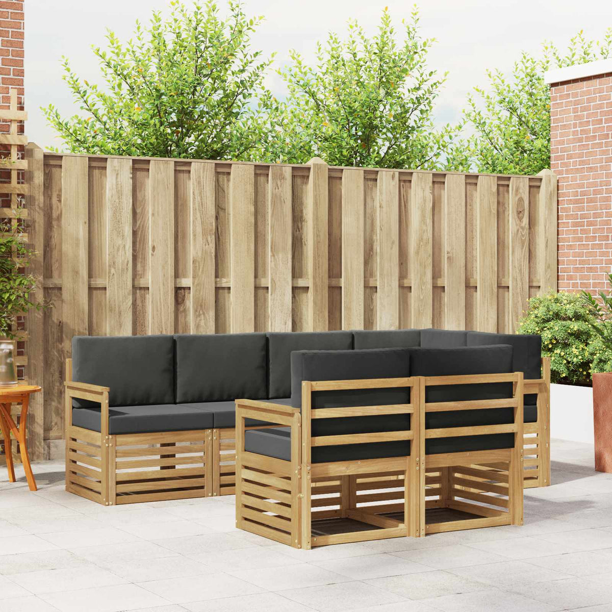 Buiten bankenset 7 pcs Wit en antracietkleurig is nu te koop bij PeponiXL, paradijselijk wonen!