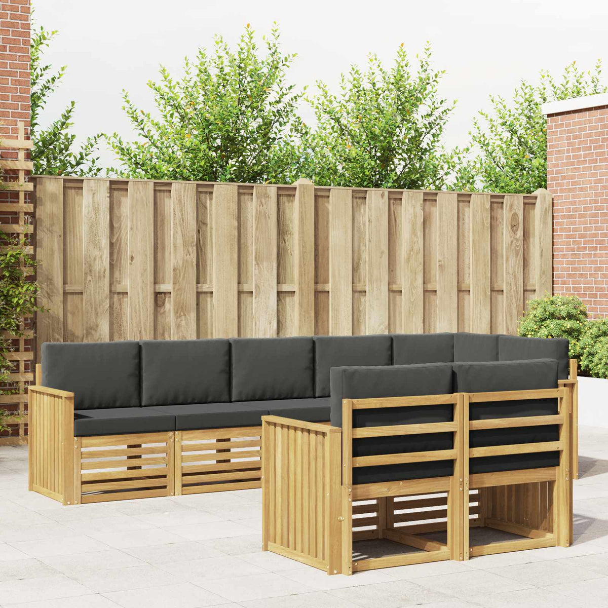 Buiten bankenset 8 pcs Wit en antracietkleurig is nu te koop bij PeponiXL, paradijselijk wonen!