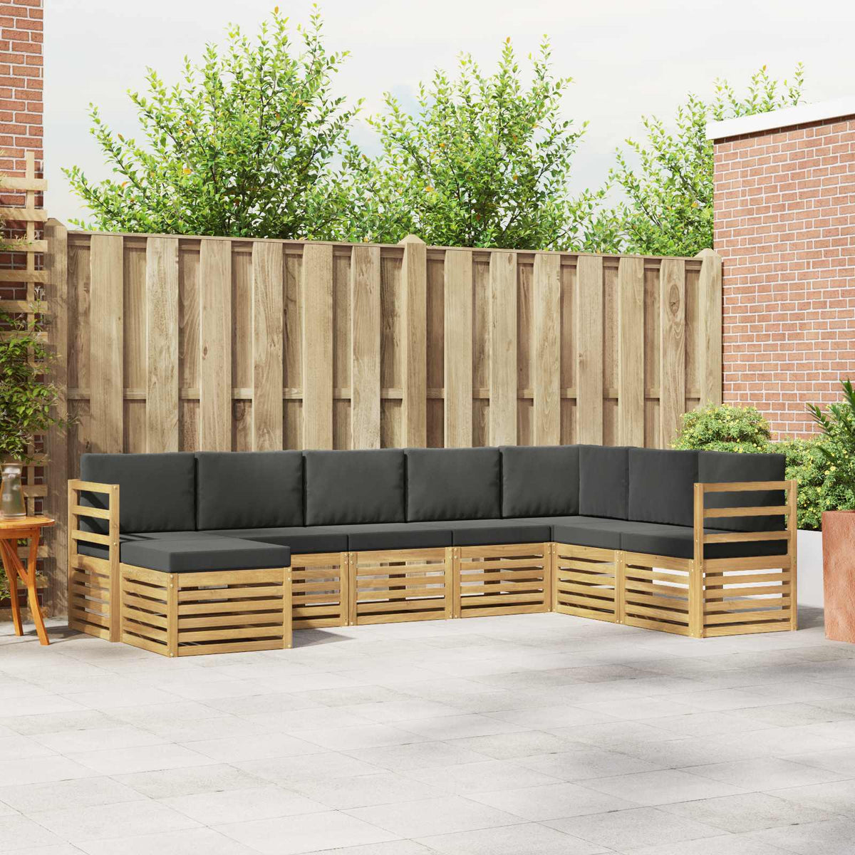 Buiten bankenset 8 pcs Wit en antracietkleurig is nu te koop bij PeponiXL, paradijselijk wonen!