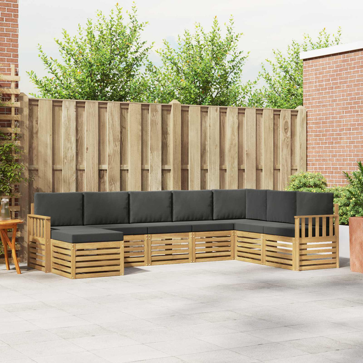 Buiten bankenset 8 pcs Wit en antracietkleurig is nu te koop bij PeponiXL, paradijselijk wonen!